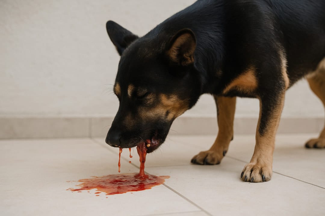 Pies wymiotuje krwią