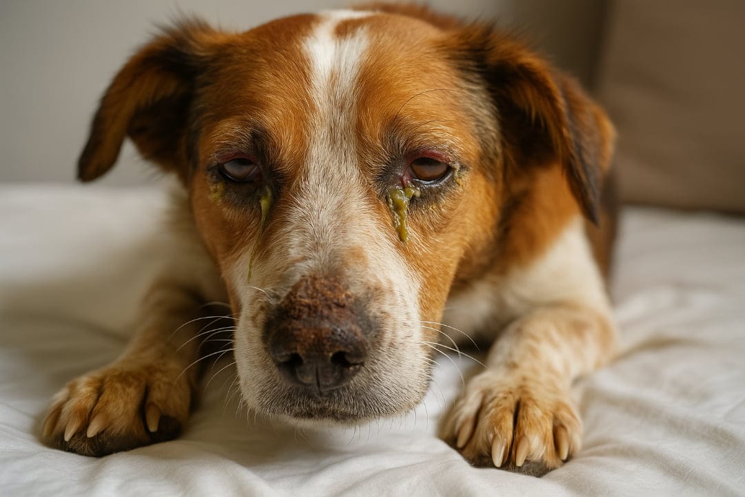 Pies z objawami nosówki