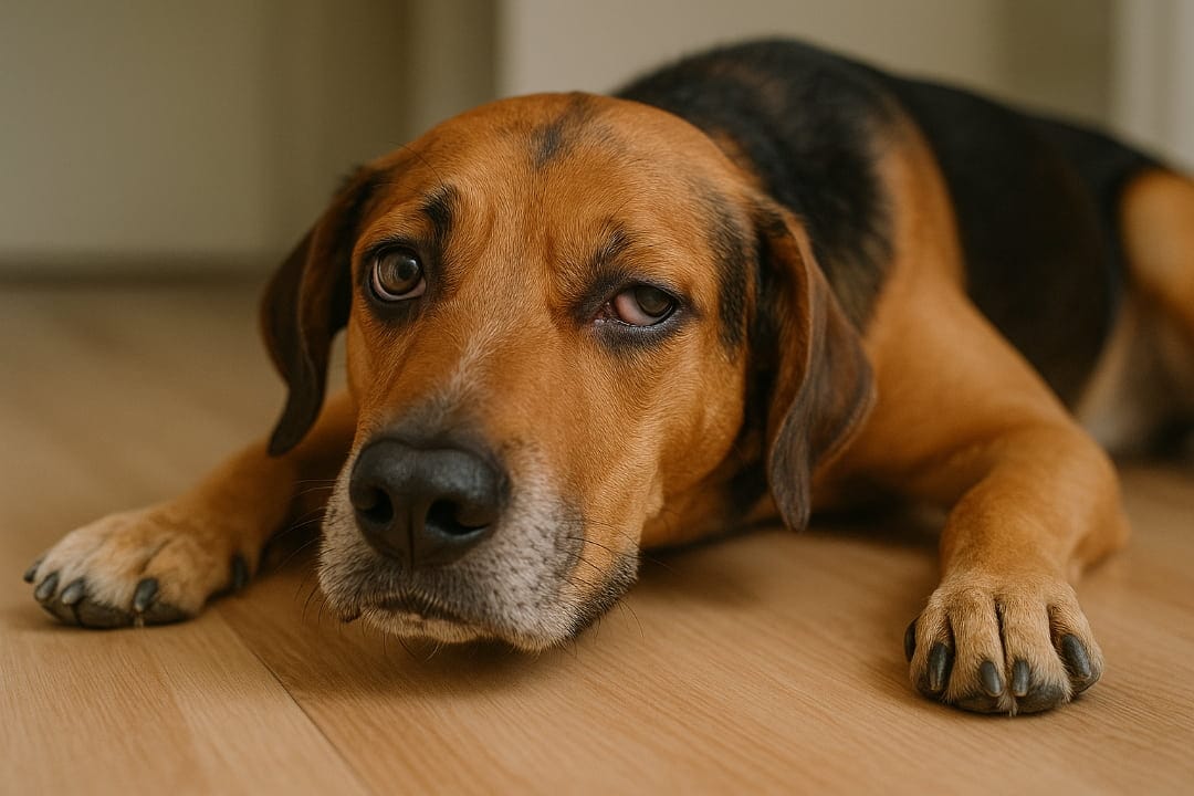 pies z objawami udaru mózgu