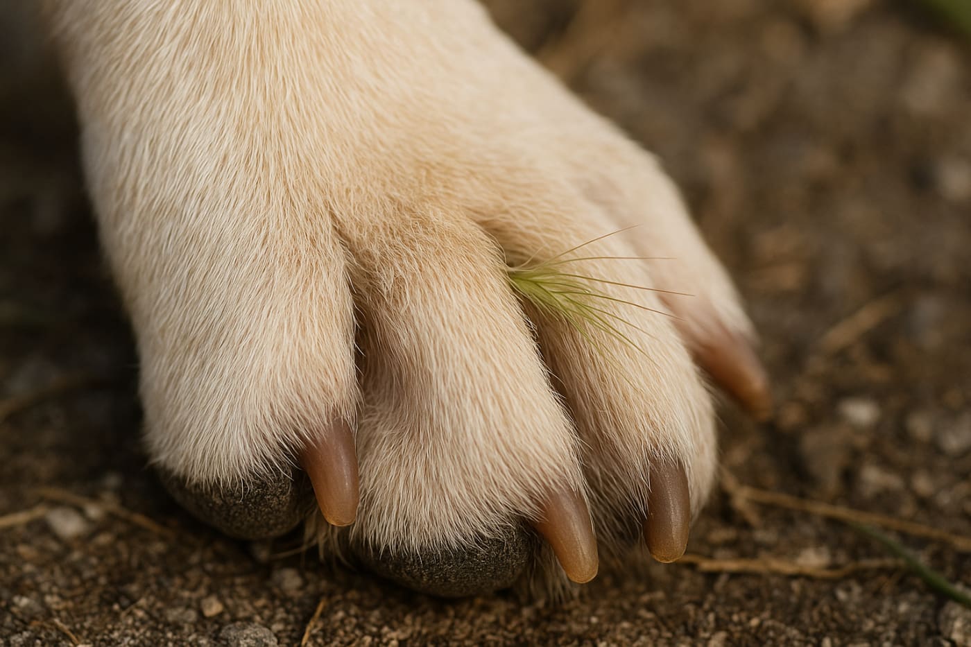 Zdjęcie kłosa z łapie psa