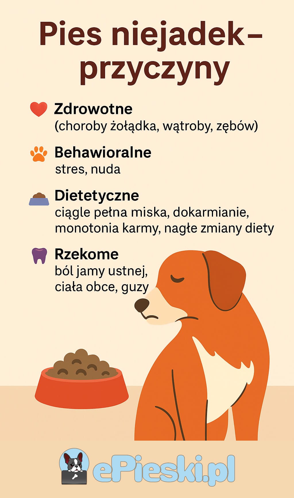 Pies niejadek infografika